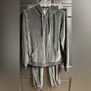 Xhilaration Sleepwear Set Full Zip Hooded Jacket & Pants Adj Waist Women’s Sz Lg